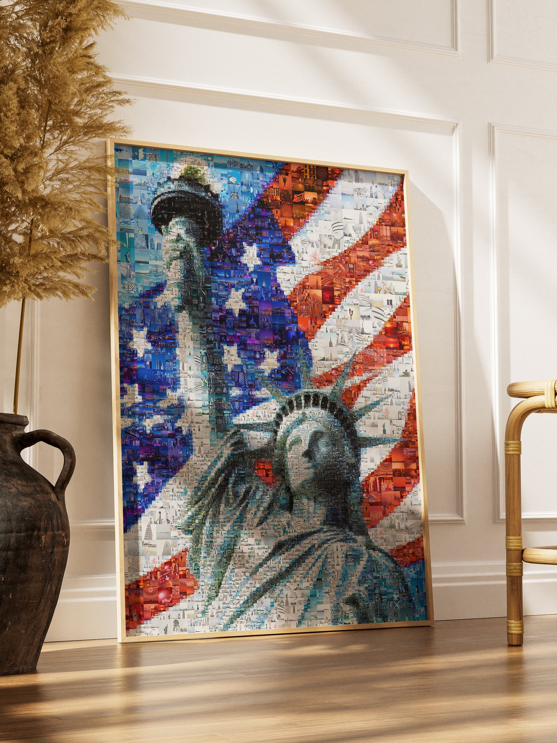 Statue of Liberty Mosaic Art - Iconic American Flag Design | Unique Wall Decor for Home & Office AtelierMosaics