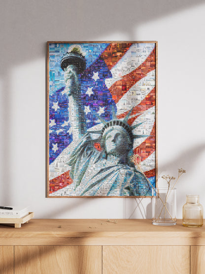 Statue of Liberty Mosaic Art - Iconic American Flag Design | Unique Wall Decor for Home & Office AtelierMosaics