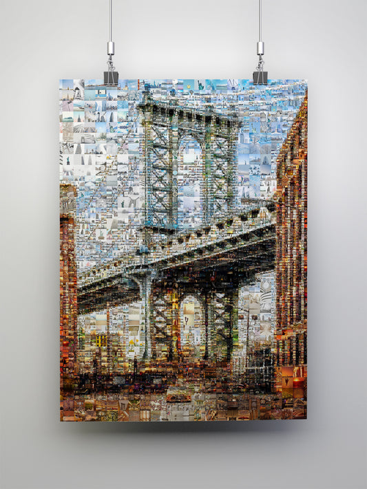 Stunning Manhattan Bridge Mosaic Artwork - Unique Urban Home Decor