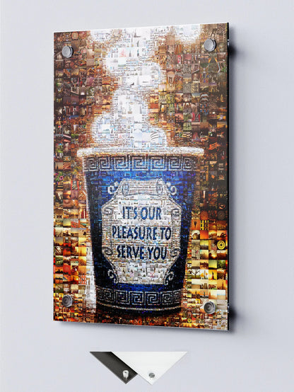 Unique Mosaic Art: 'It's Our Pleasure to Serve You' - Stunning Decorative Piece for Home and Office AtelierMosaics