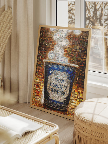 Unique Mosaic Art: 'It's Our Pleasure to Serve You' - Stunning Decorative Piece for Home and Office AtelierMosaics