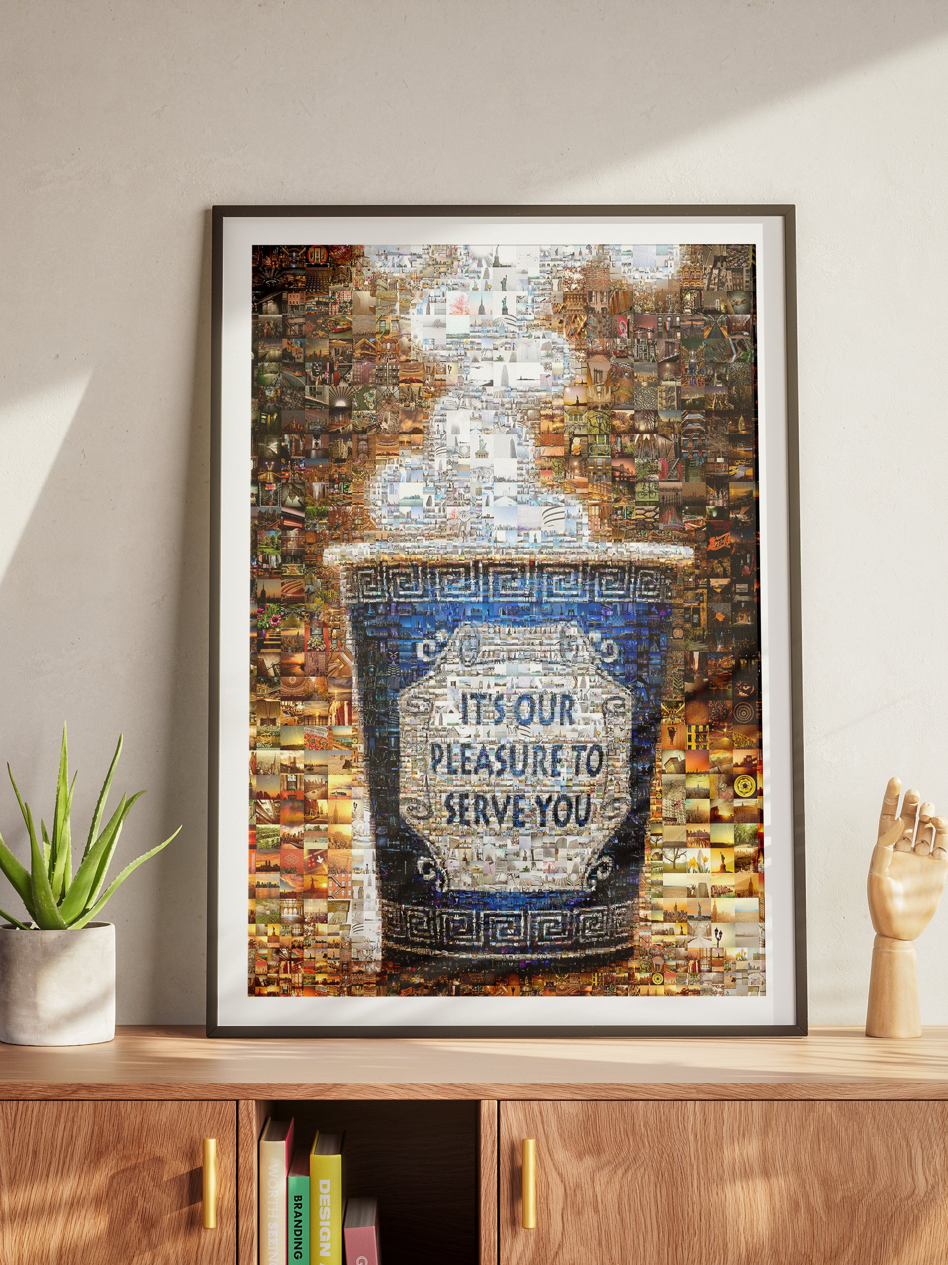 Unique Mosaic Art: 'It's Our Pleasure to Serve You' - Stunning Decorative Piece for Home and Office AtelierMosaics