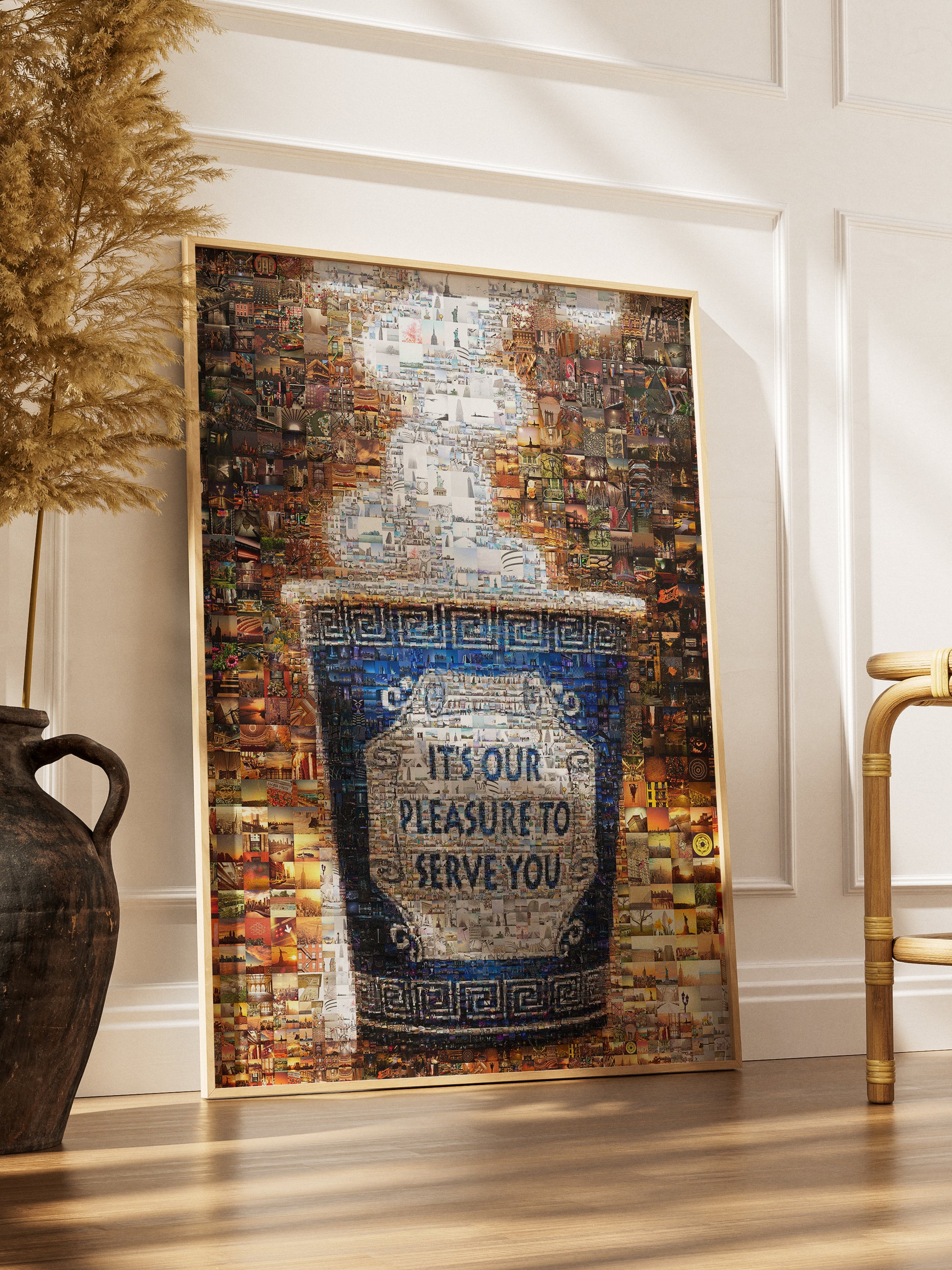 Unique Mosaic Art: 'It's Our Pleasure to Serve You' - Stunning Decorative Piece for Home and Office AtelierMosaics