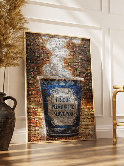 Unique Mosaic Art: 'It's Our Pleasure to Serve You' - Stunning Decorative Piece for Home and Office AtelierMosaics