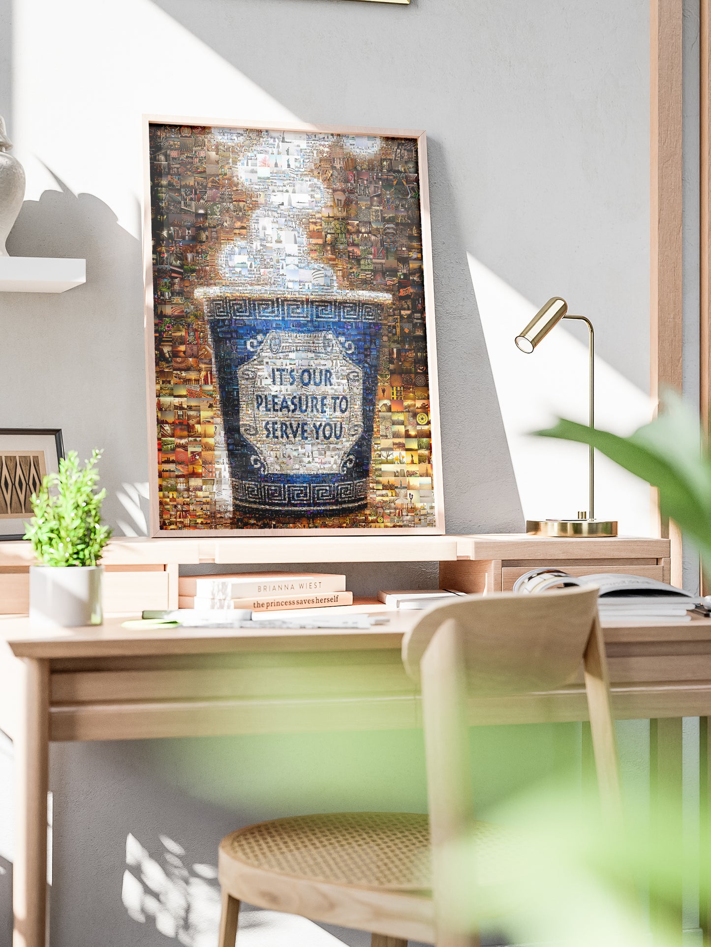 Unique Mosaic Art: 'It's Our Pleasure to Serve You' - Stunning Decorative Piece for Home and Office AtelierMosaics