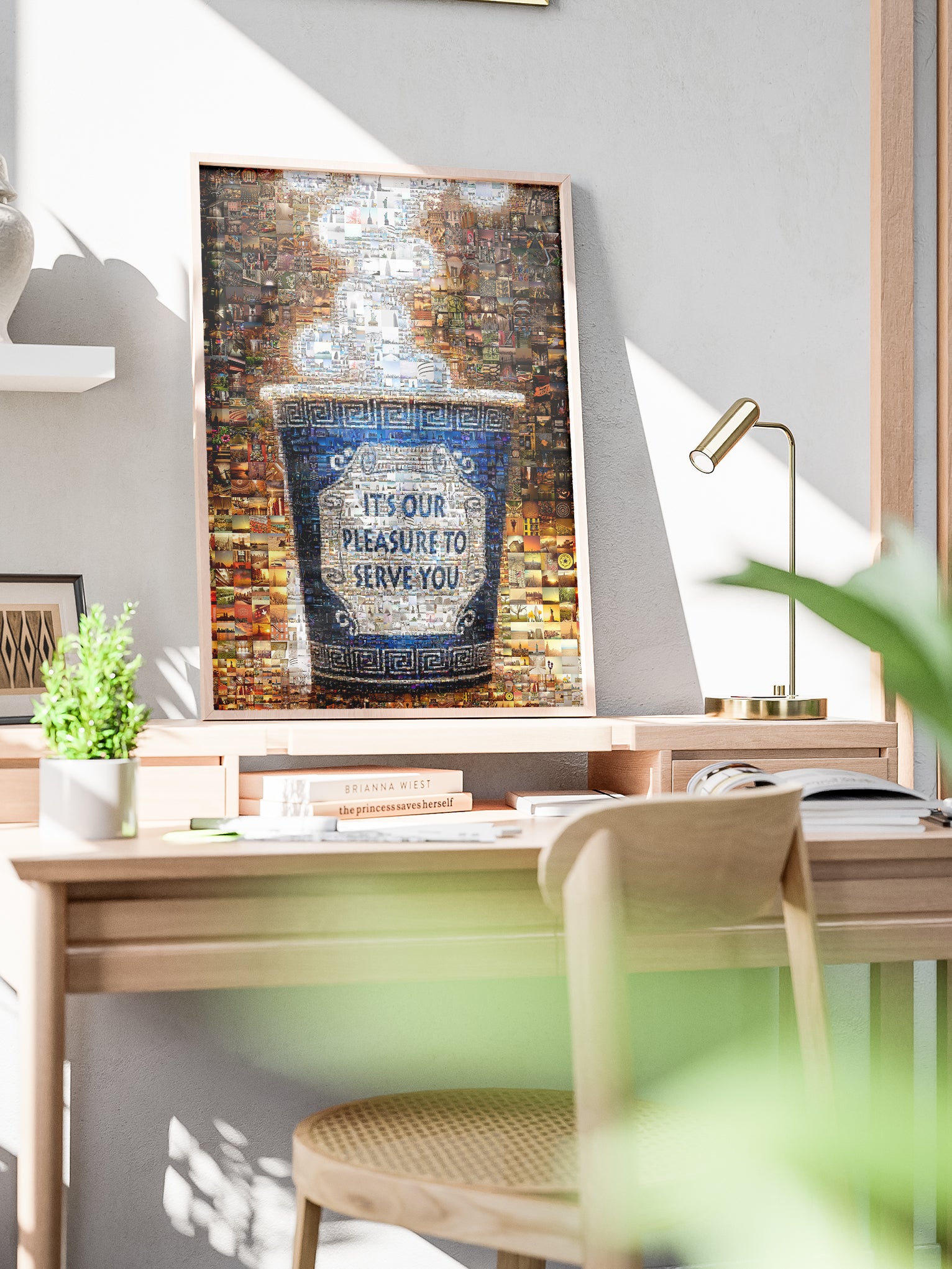 Unique Mosaic Art: 'It's Our Pleasure to Serve You' - Stunning Decorative Piece for Home and Office AtelierMosaics