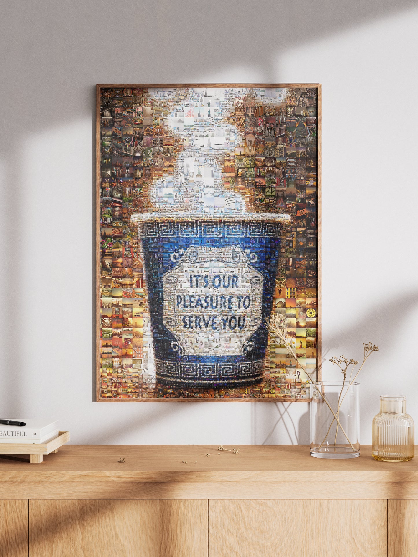 Unique Mosaic Art: 'It's Our Pleasure to Serve You' - Stunning Decorative Piece for Home and Office AtelierMosaics