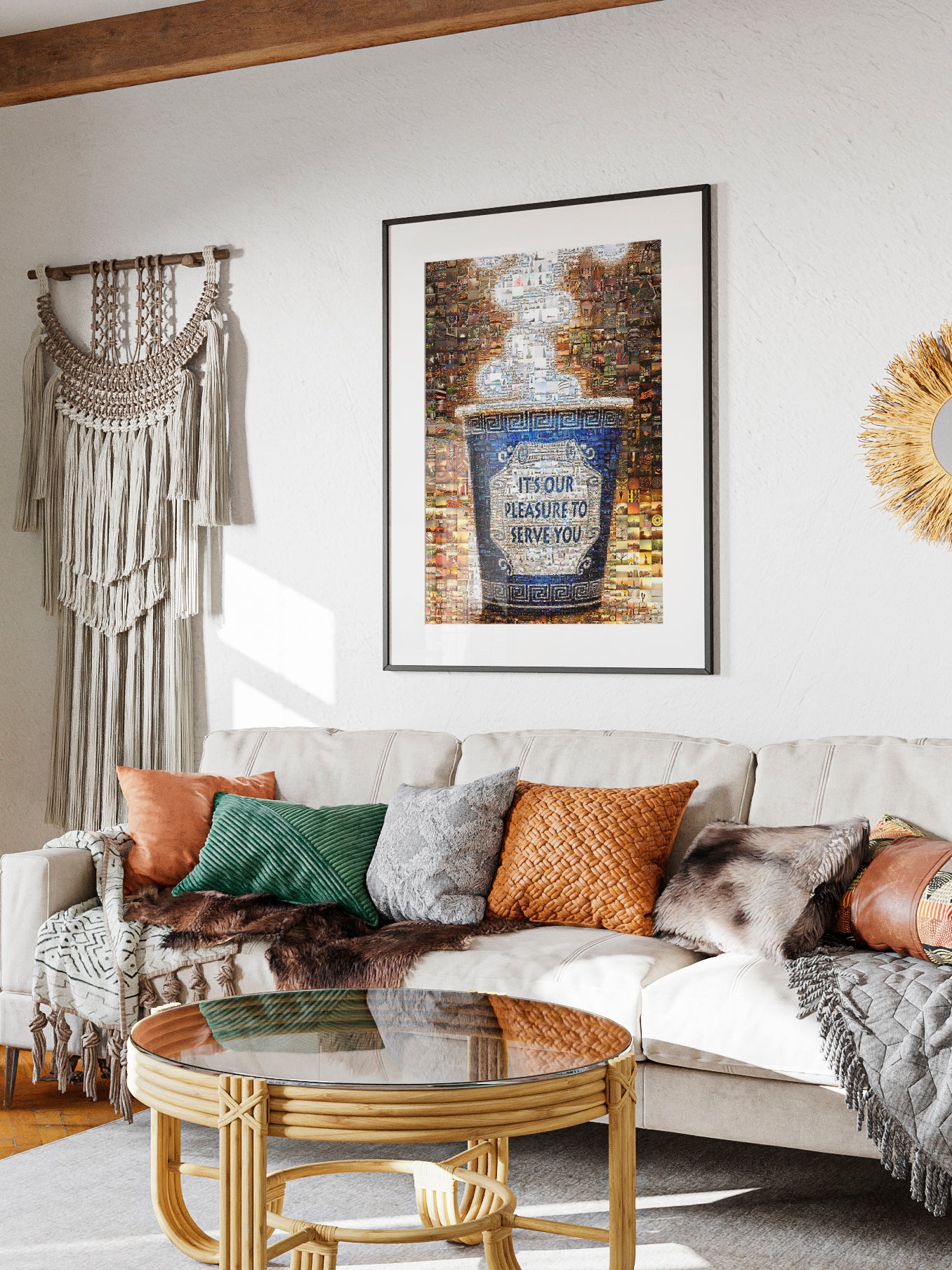 Unique Mosaic Art: 'It's Our Pleasure to Serve You' - Stunning Decorative Piece for Home and Office AtelierMosaics