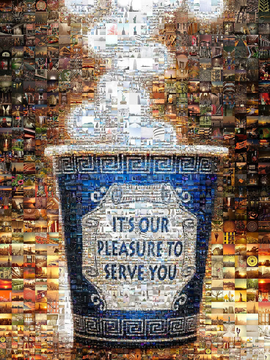Unique Mosaic Art: 'It's Our Pleasure to Serve You' - Stunning Decorative Piece for Home and Office AtelierMosaics
