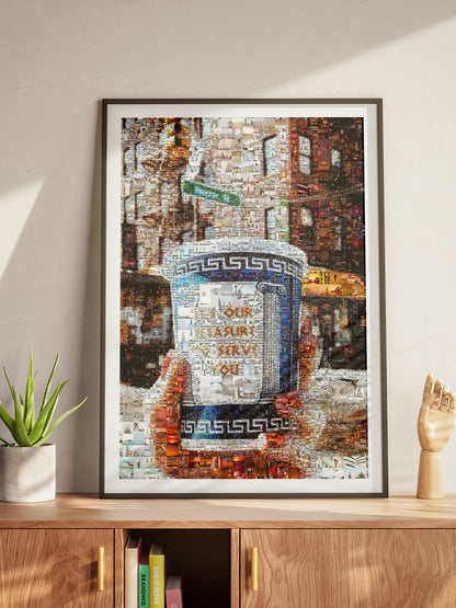 Stunning Mosaic Artwork: Unique Coffee Cup Design for Home or Office Decor AtelierMosaics