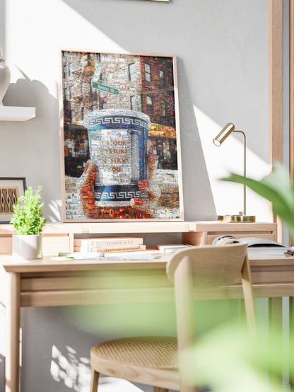 Stunning Mosaic Artwork: Unique Coffee Cup Design for Home or Office Decor AtelierMosaics