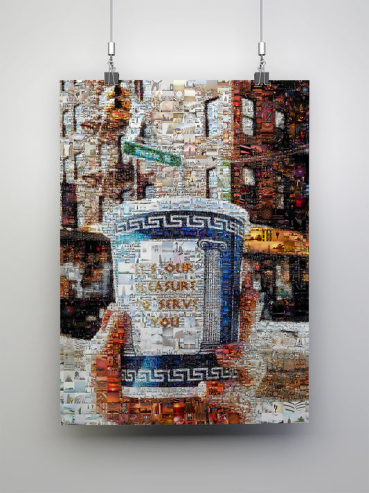 Stunning Mosaic Artwork: Unique Coffee Cup Design for Home or Office Decor