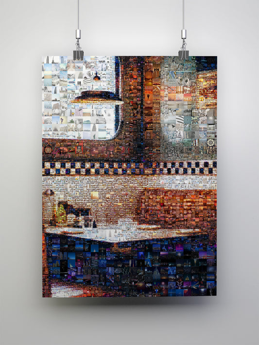 Stunning Mosaic Artwork: A Captivating Blend of Images for Home Decor