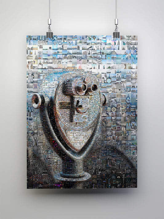 Stunning Mosaic Artwork: A Captivating Blend of Cityscapes and Moments in Time