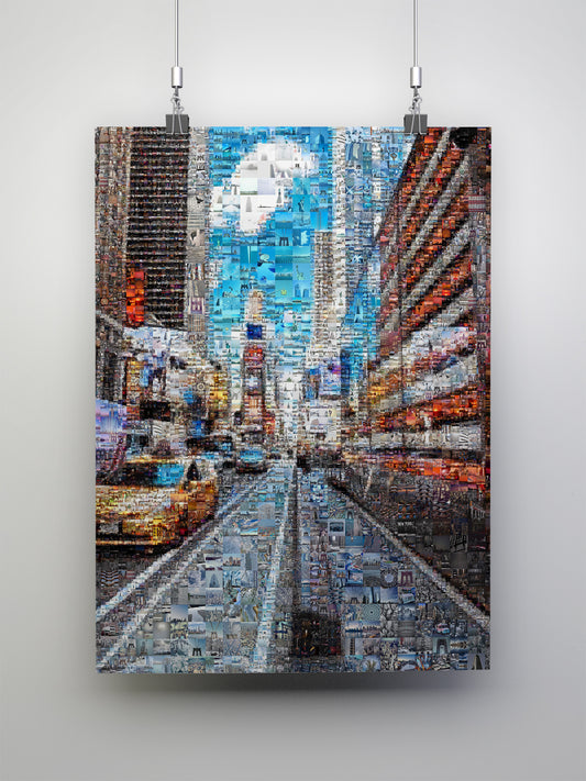 Stunning Urban Mosaic Art: New York City Street Scene - Perfect for Home or Office Decor