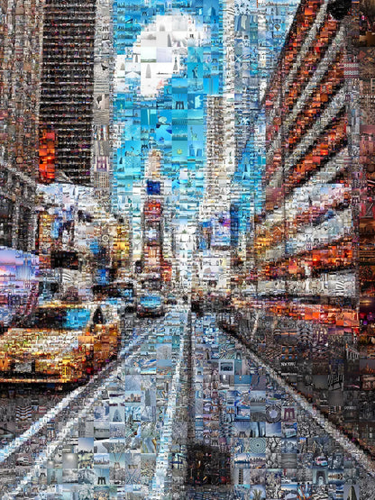 Stunning Urban Mosaic Art: New York City Street Scene - Perfect for Home or Office Decor AtelierMosaics