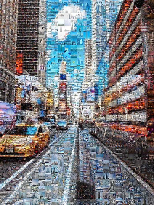 Stunning Urban Mosaic Art: New York City Street Scene - Perfect for Home or Office Decor AtelierMosaics