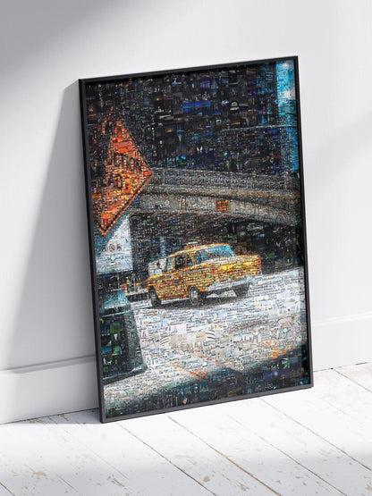 Stunning Mosaic Art of New York City: Vibrant Yellow Taxi and Cityscapes AtelierMosaics