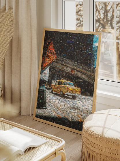 Stunning Mosaic Art of New York City: Vibrant Yellow Taxi and Cityscapes AtelierMosaics