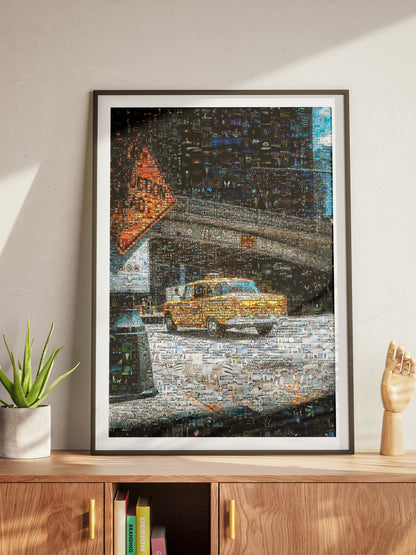 Stunning Mosaic Art of New York City: Vibrant Yellow Taxi and Cityscapes AtelierMosaics