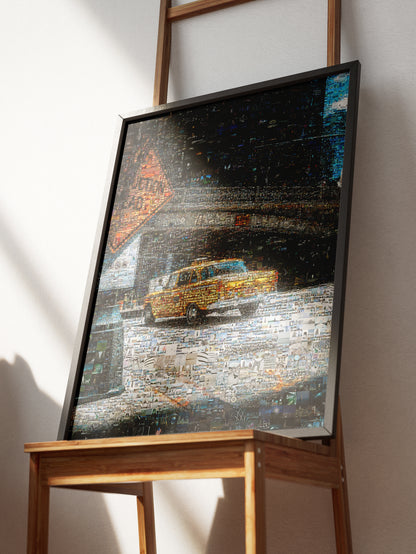 Stunning Mosaic Art of New York City: Vibrant Yellow Taxi and Cityscapes AtelierMosaics