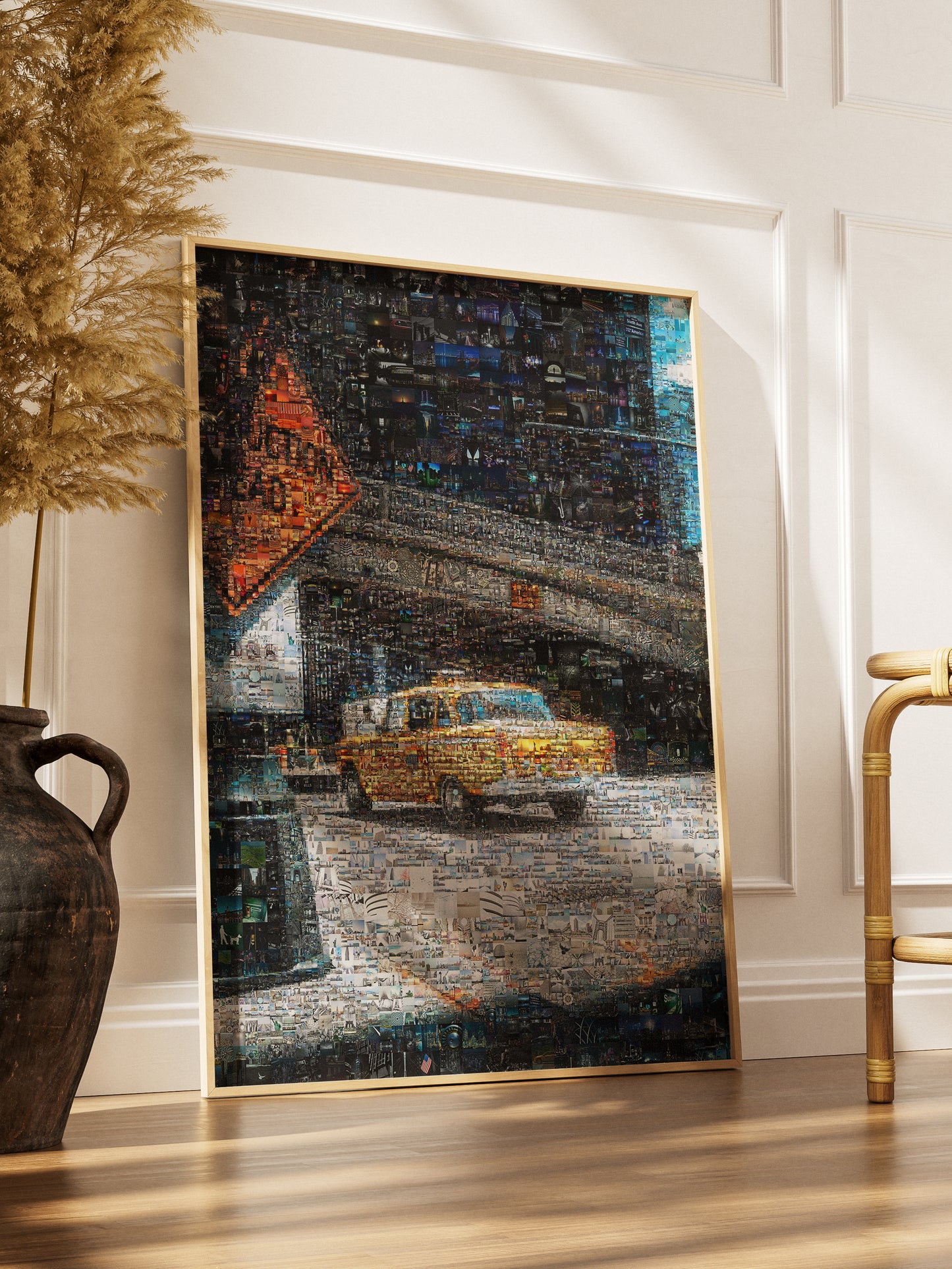 Stunning Mosaic Art of New York City: Vibrant Yellow Taxi and Cityscapes AtelierMosaics