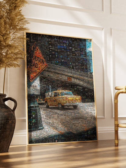 Stunning Mosaic Art of New York City: Vibrant Yellow Taxi and Cityscapes AtelierMosaics