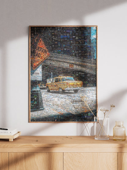 Stunning Mosaic Art of New York City: Vibrant Yellow Taxi and Cityscapes AtelierMosaics