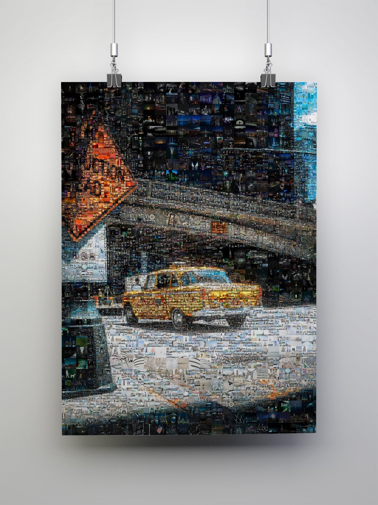 Stunning Mosaic Art of New York City: Vibrant Yellow Taxi and Cityscapes AtelierMosaics