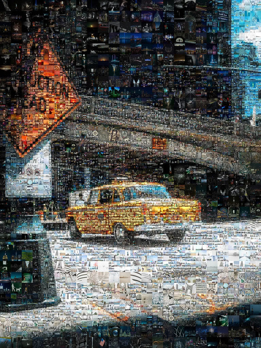 Stunning Mosaic Art of New York City: Vibrant Yellow Taxi and Cityscapes AtelierMosaics