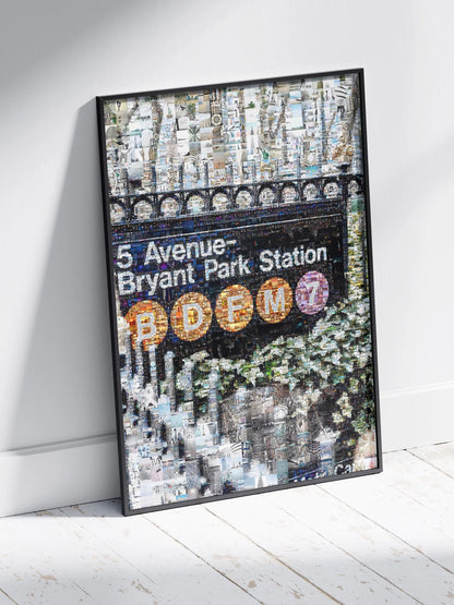 Stunning Mosaic Artwork of 5 Avenue-Bryant Park Station - Unique NYC Subway Art for Home Decor AtelierMosaics