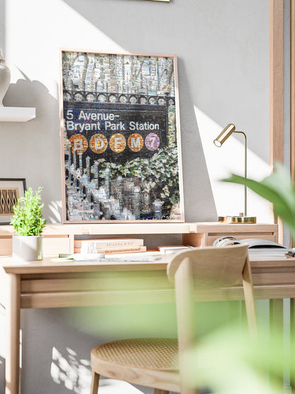 Stunning Mosaic Artwork of 5 Avenue-Bryant Park Station - Unique NYC Subway Art for Home Decor AtelierMosaics