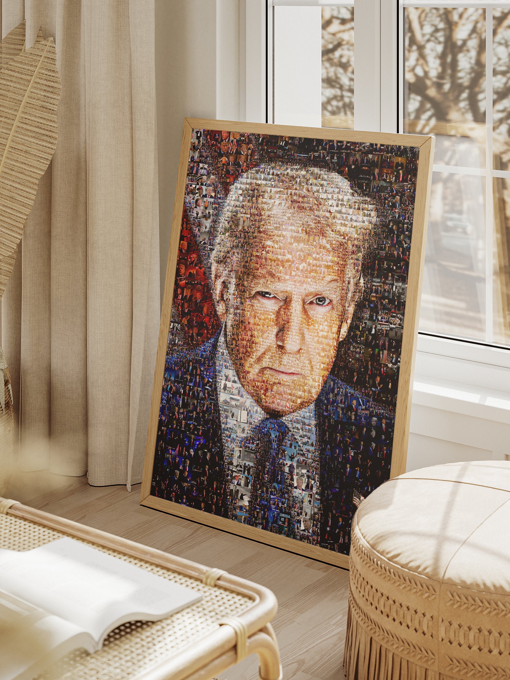Stunning Mosaic Portrait of Donald Trump - Unique Art Piece Capturing Iconic Moments AtelierMosaics