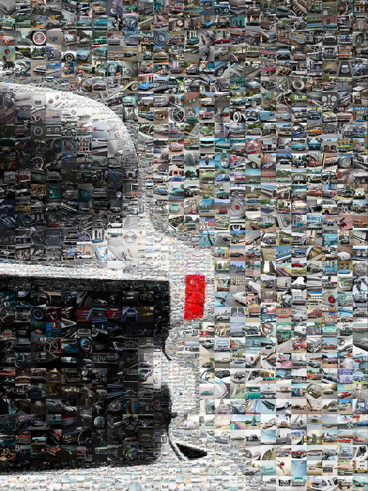 Stunning Mosaic Artwork Celebrating Vintage Cars - Unique Home Decor Piece AtelierMosaics