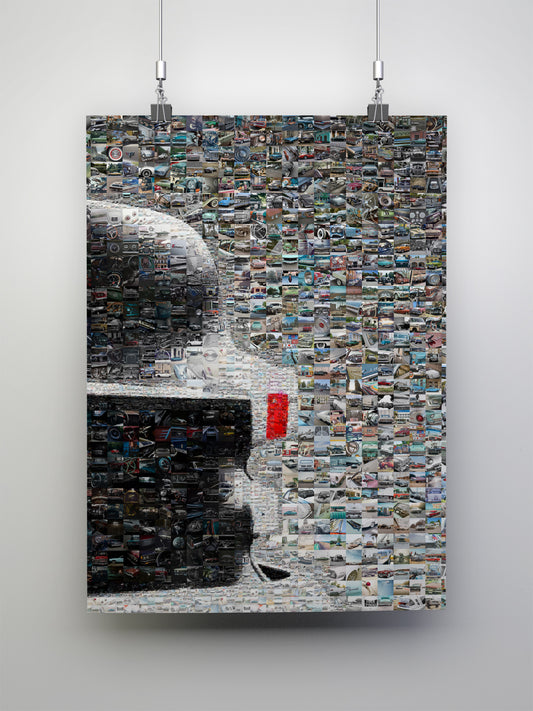 Stunning Mosaic Artwork Celebrating Vintage Cars - Unique Home Decor Piece AtelierMosaics
