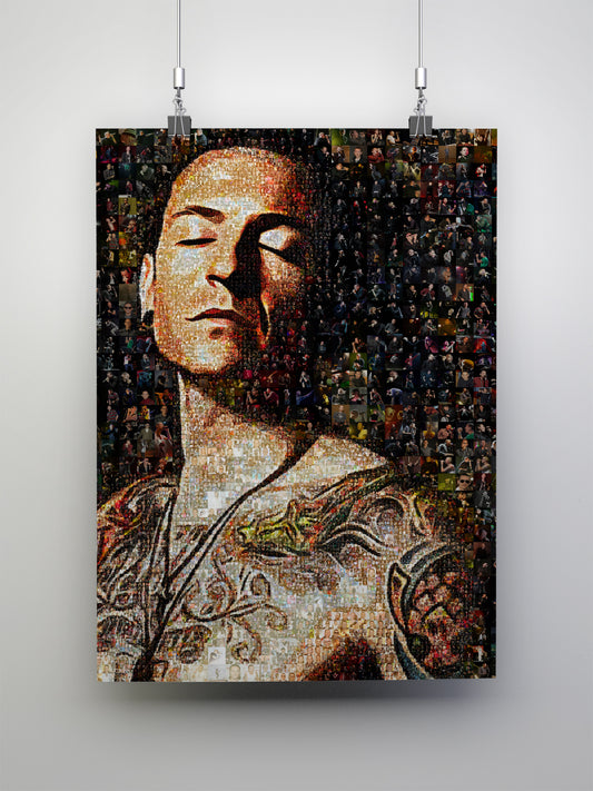 Chester Bennington Mosaic Art - Iconic Tribute to Linkin Park Legend | Unique Wall Decor