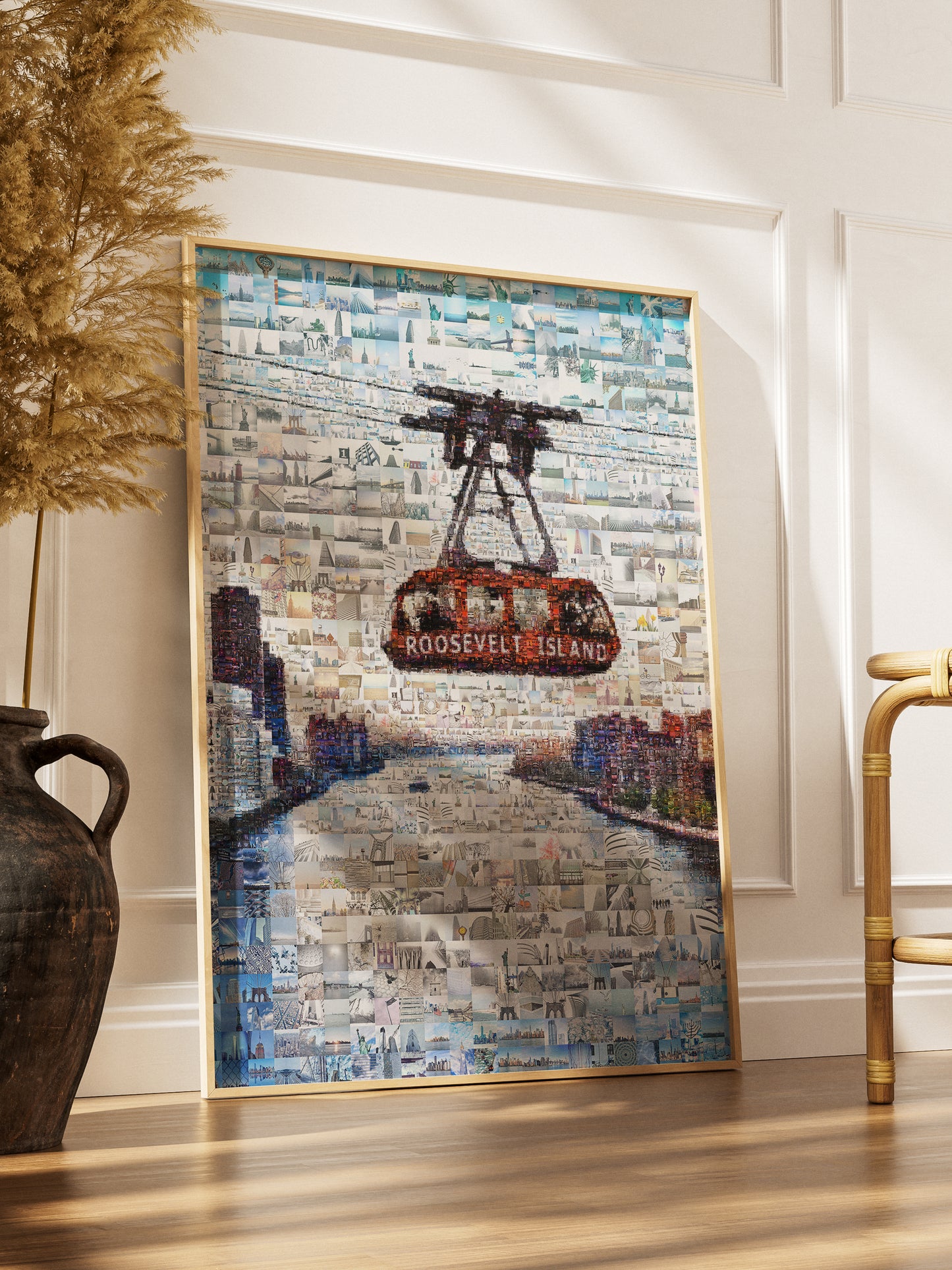Stunning Roosevelt Island Mosaic Art - Unique NYC Skyline Artwork for Home Décor AtelierMosaics
