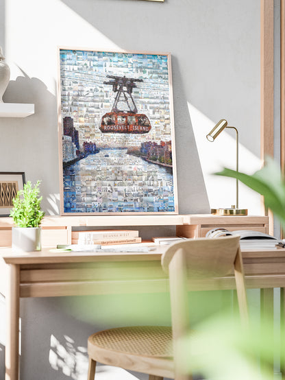 Stunning Roosevelt Island Mosaic Art - Unique NYC Skyline Artwork for Home Décor AtelierMosaics