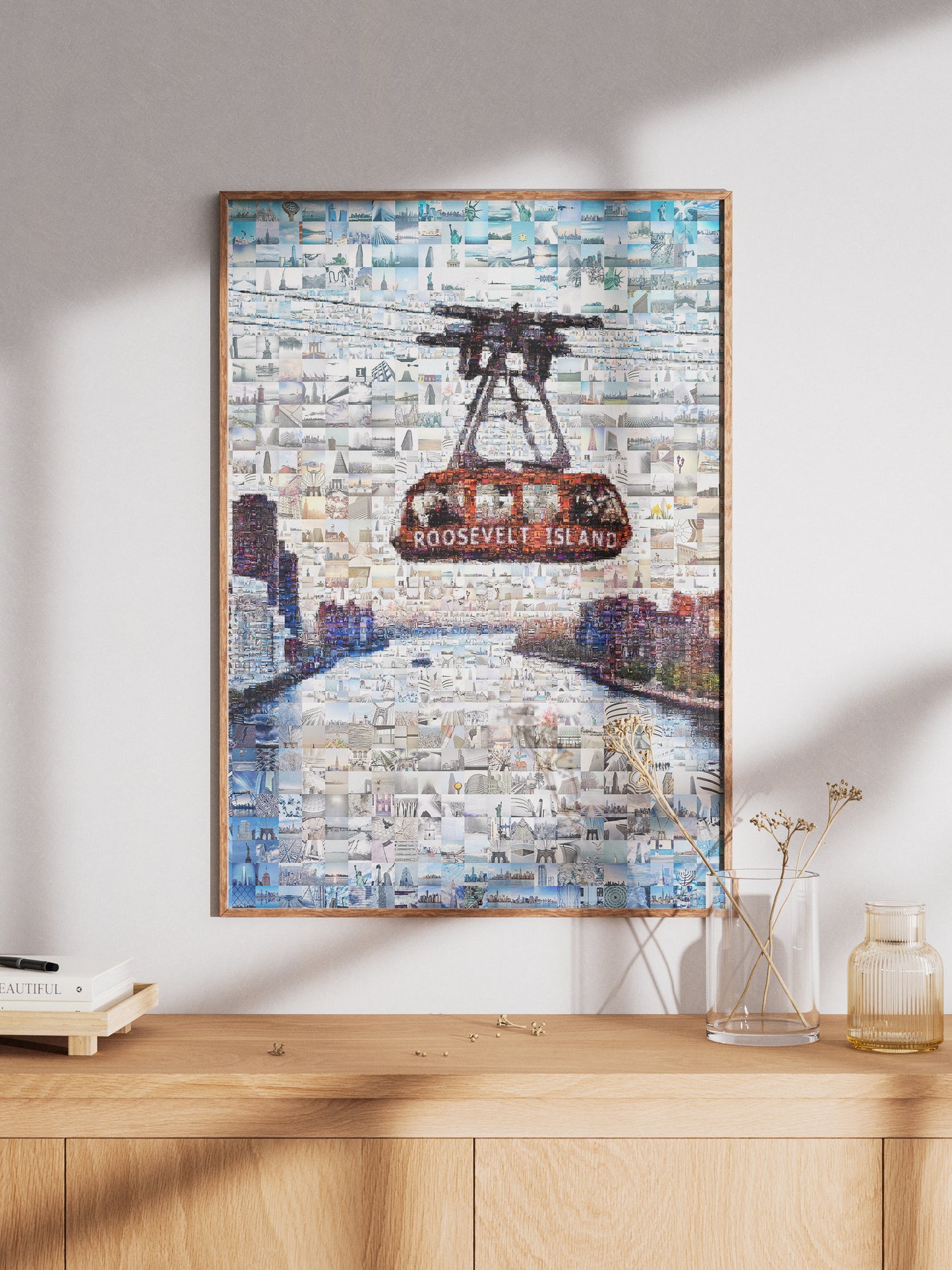 Stunning Roosevelt Island Mosaic Art - Unique NYC Skyline Artwork for Home Décor AtelierMosaics