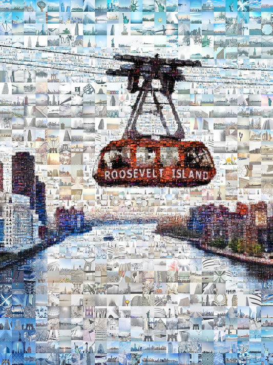 Stunning Roosevelt Island Mosaic Art - Unique NYC Skyline Artwork for Home Décor AtelierMosaics