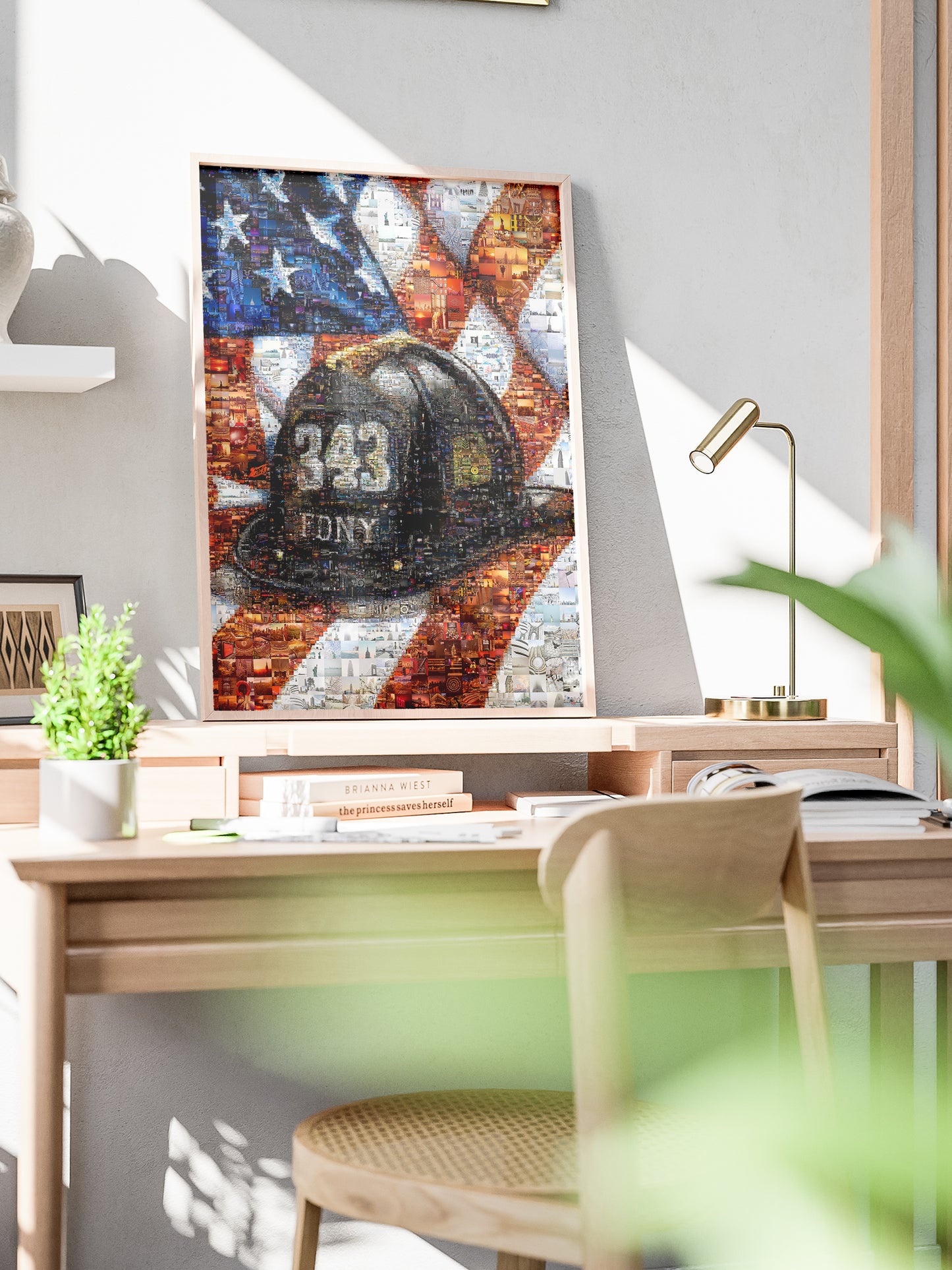 Stunning Firefighter Tribute Mosaic Artwork – 343 Iconic Design Celebrating Bravery and Sacrifice AtelierMosaics