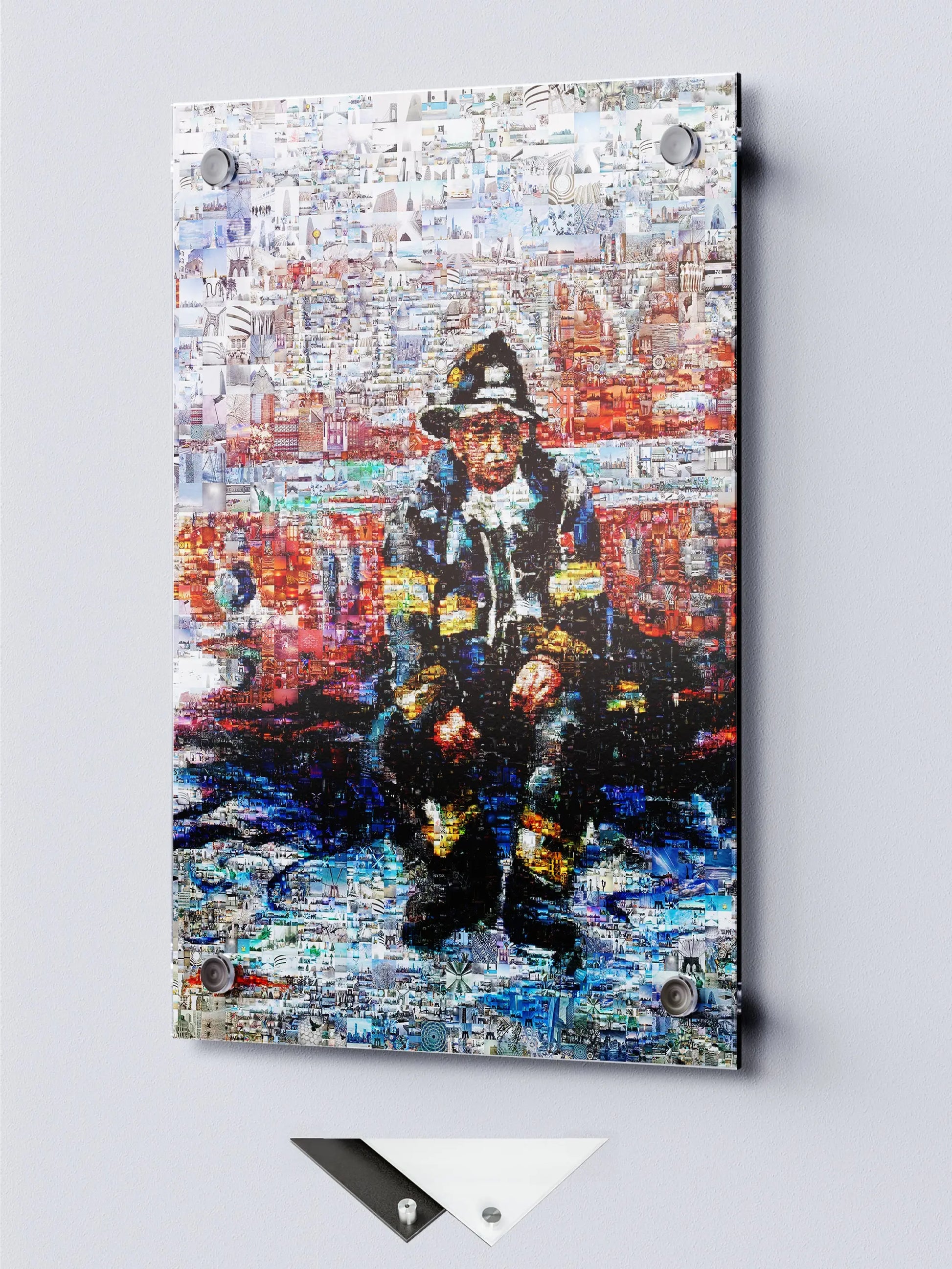 Stunning Mosaic Artwork of a Firefighter: Unique Wall Art for Home Decor & Office Spaces AtelierMosaics