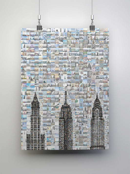 Stunning Mosaic Artwork of Iconic Skylines – Unique Urban Art for Your Space