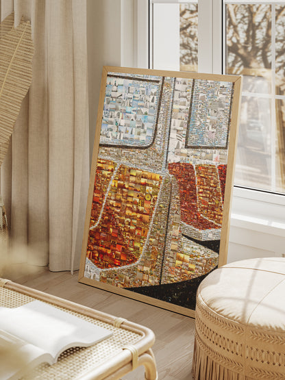 Stunning New York Skyline Mosaic Art Print - Unique Wall Decor for Home, Office & More AtelierMosaics