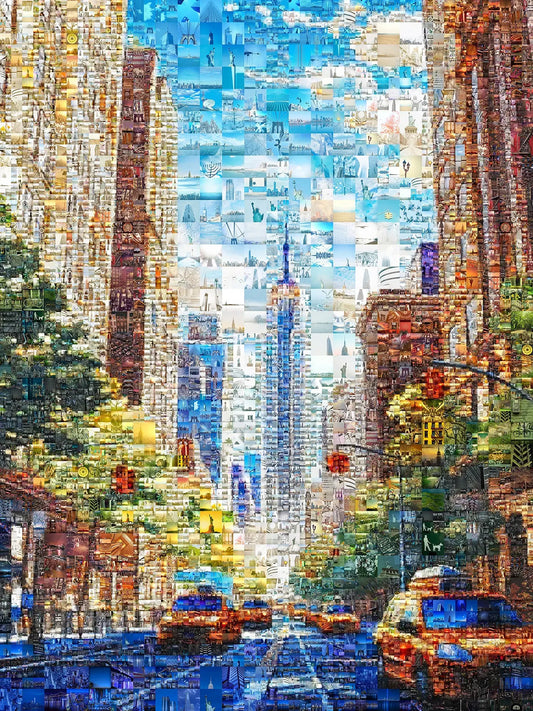 Stunning Cityscape Mosaic Art - Colorful Urban Landscape Wall Decor for Home or Office AtelierMosaics