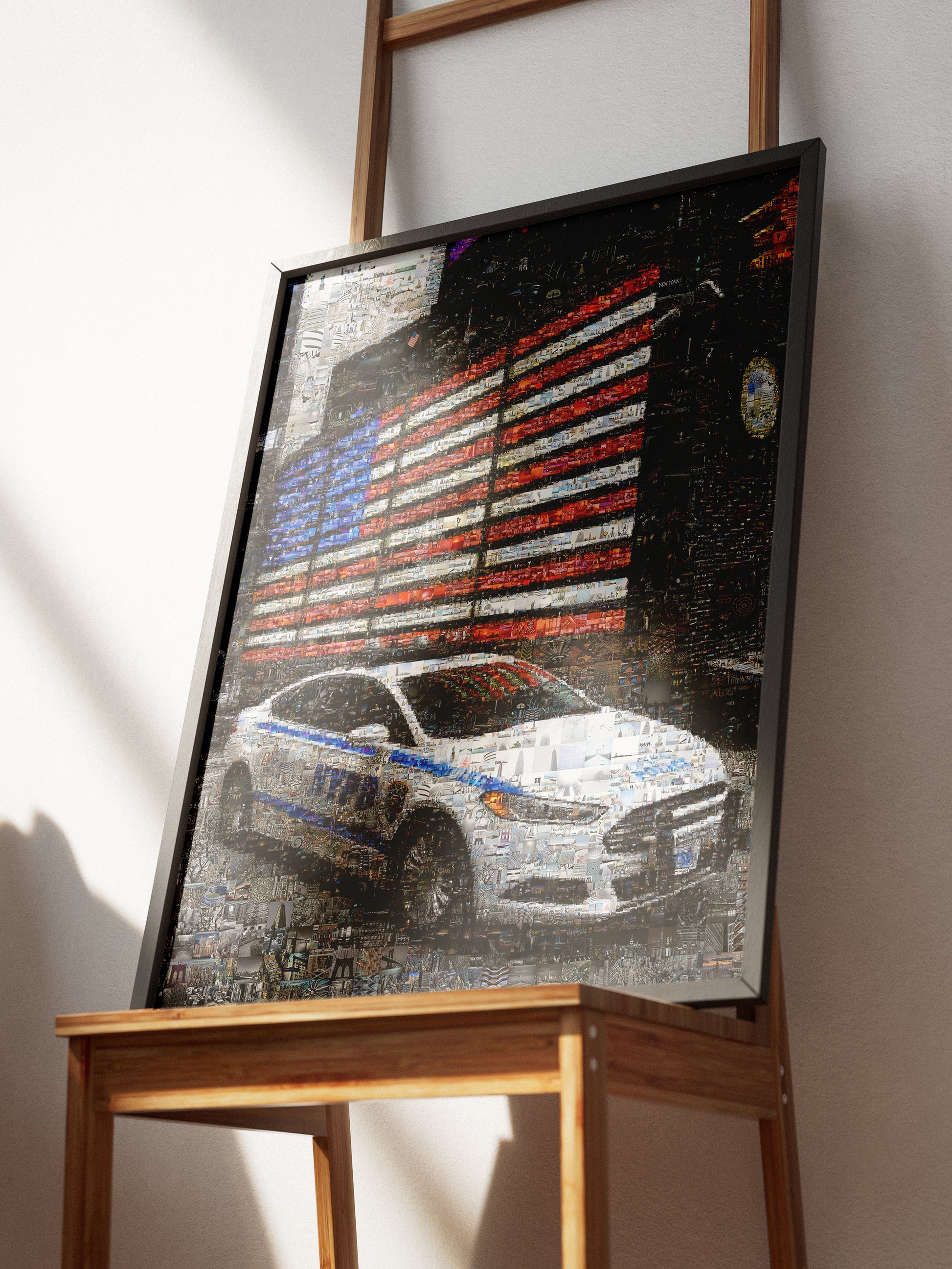 Stunning NYC Mosaic Artwork - American Flag & NYPD Car - Unique Home Decor for Art Lovers AtelierMosaics