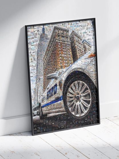 Stunning Mosaic Art of Iconic NYC Police Car – Unique Wall Décor for Home & Office AtelierMosaics