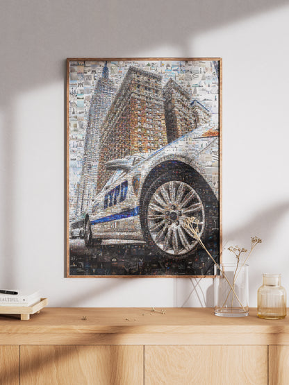 Stunning Mosaic Art of Iconic NYC Police Car – Unique Wall Décor for Home & Office AtelierMosaics