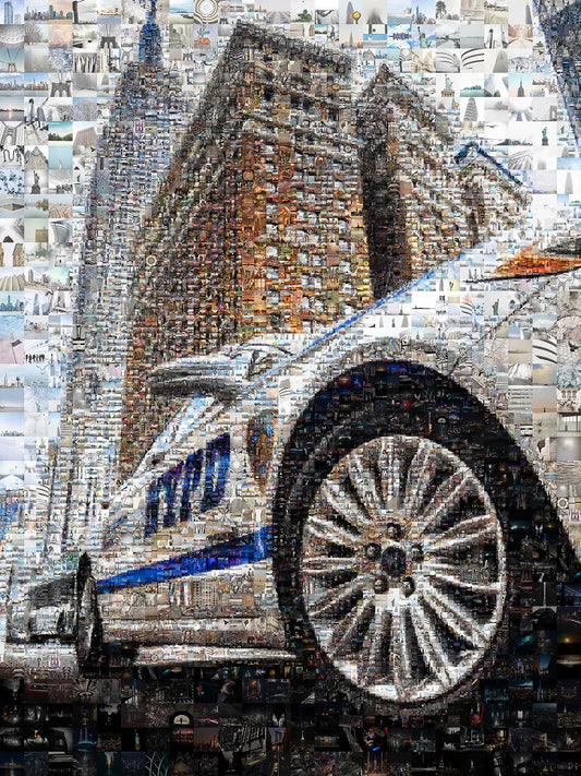 Stunning Mosaic Art of Iconic NYC Police Car – Unique Wall Décor for Home & Office AtelierMosaics