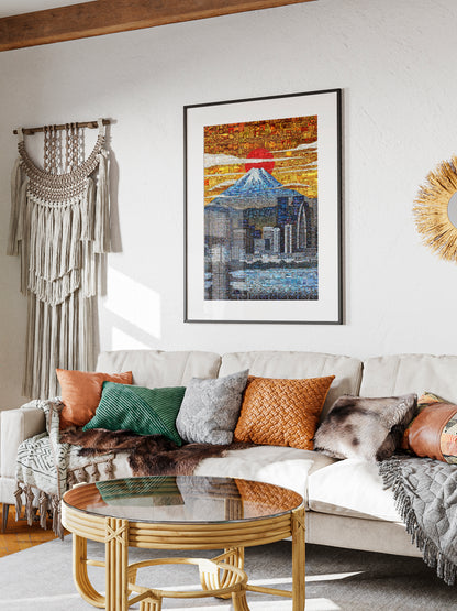 Tokyo Mosaic Art — Mount Fuji and City Skyline at Sunrise AtelierMosaics